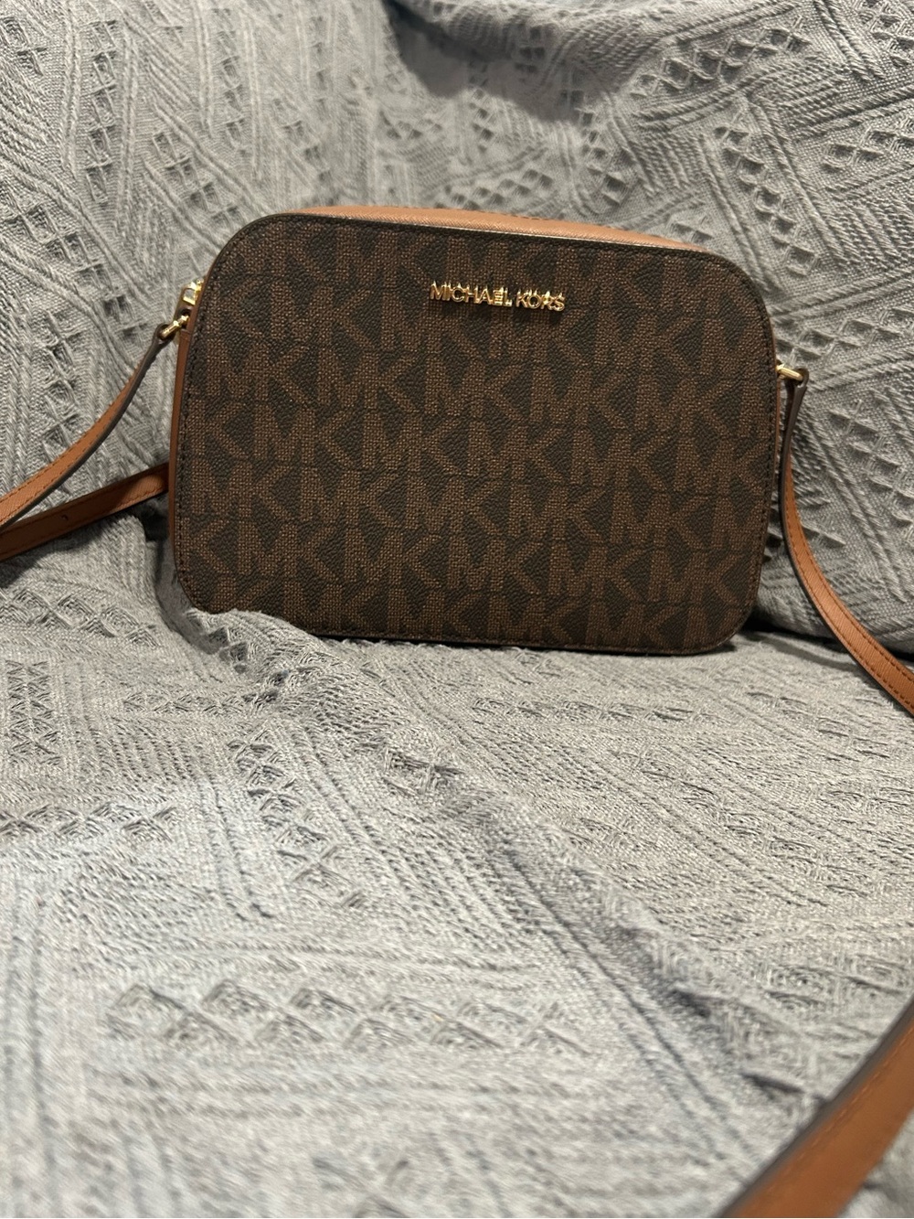 Michael Kors Brown Signature Logo Crossbody